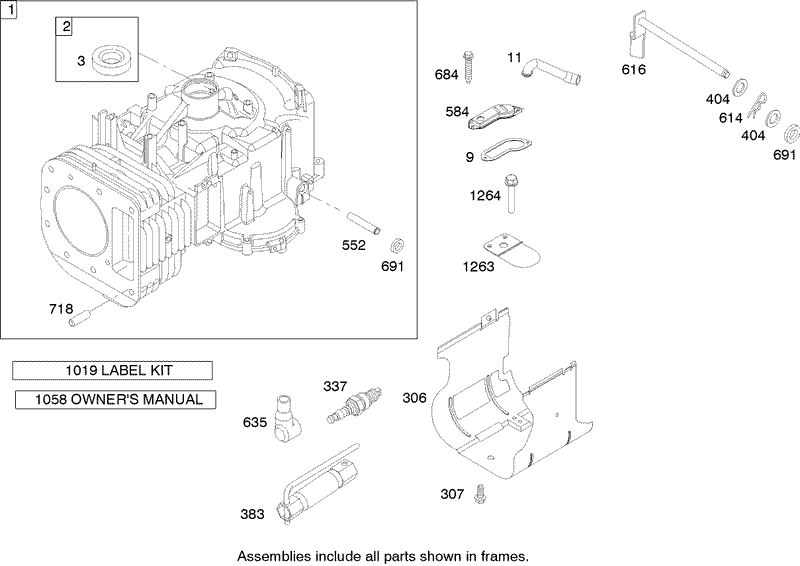 Cylinder Assembly Briggs and Stratton 219907 0170 E1