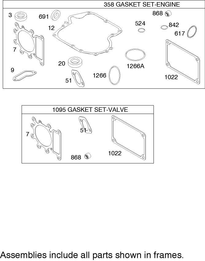 Gasket Assembly Briggs and Stratton 219907 0170 E1