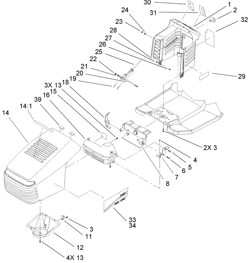 Hood and Tower Assembly