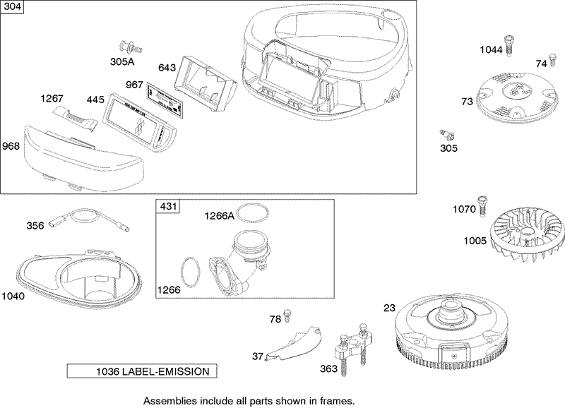 Blower Housing Assembly Briggs and Stratton 219907 0170 E1