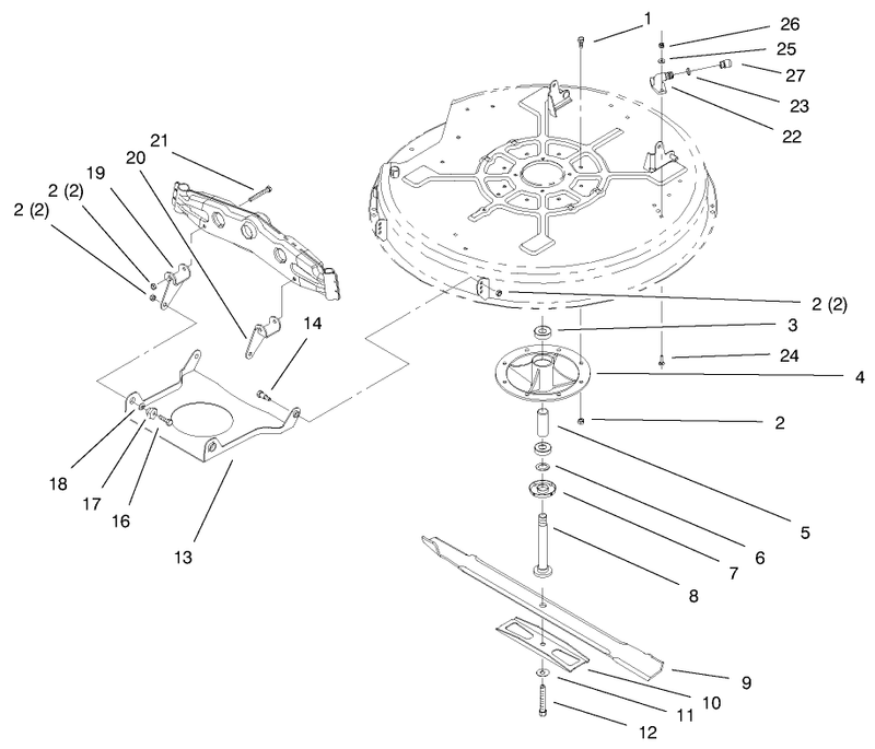 32in Deck Components Assembly