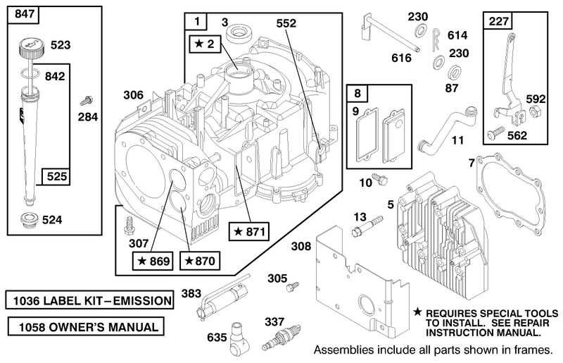Engine Briggs and Stratton Model 284707 1148 E1
