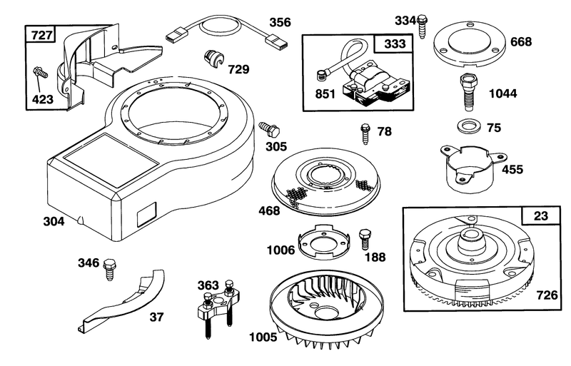 Engine Briggs and Stratton Model 283707 0156 01