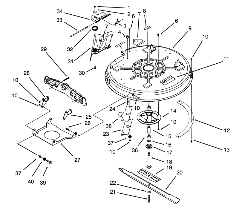 Deck and Spindle Assembly 32in Cutting Unit