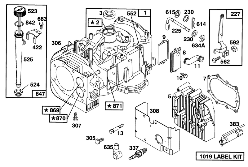 Engine Briggs and Stratton Model 283707 0156 01