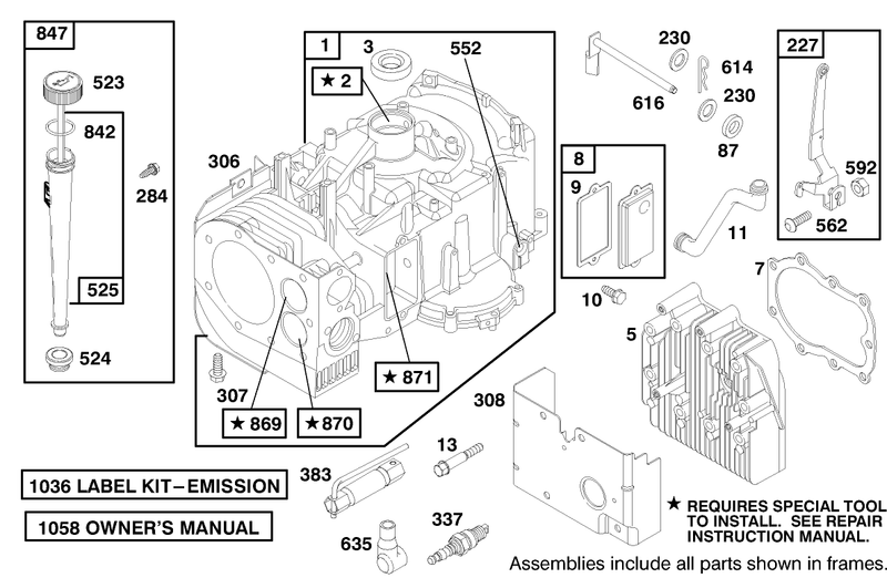 Engine Briggs and Stratton Model 283707 1156 E1