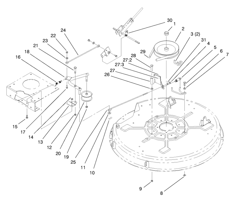 Pulley and Belt Assembly 32in Cutting Unit