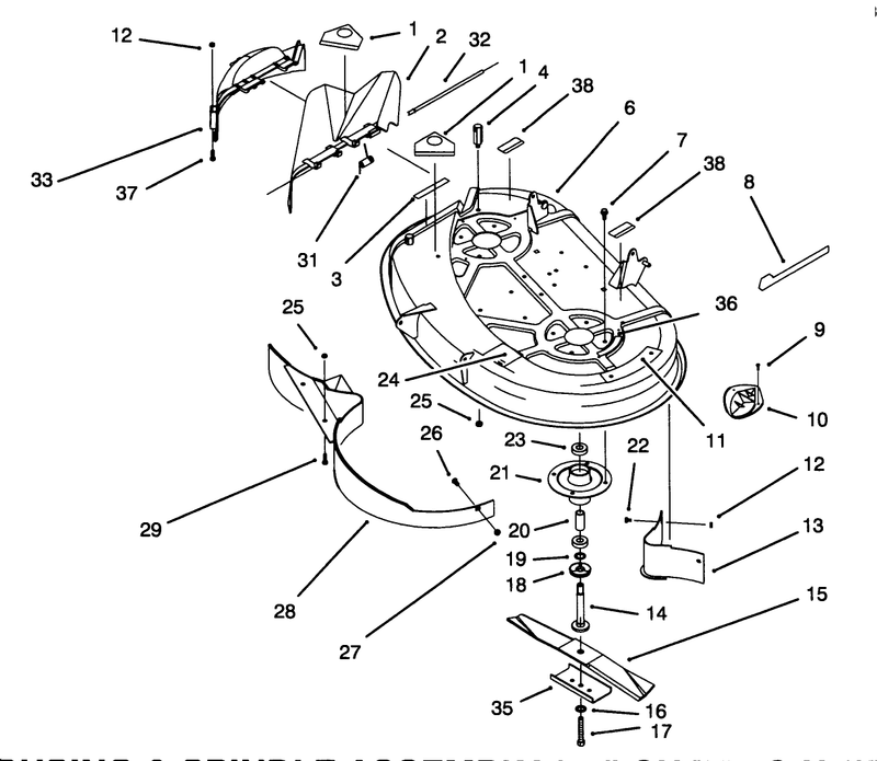 Housing and Spindle Assembly 38in Cutting Unit model No 71184 Only