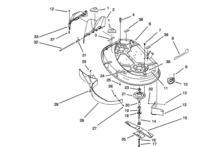 Housing and Spindle Assembly 38in Cutting Unitmodel No 71181 Only