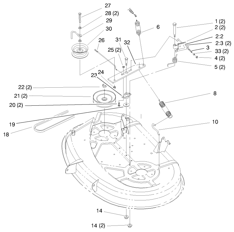 Pulley and Belt Assembly 38in Cutting Unit
