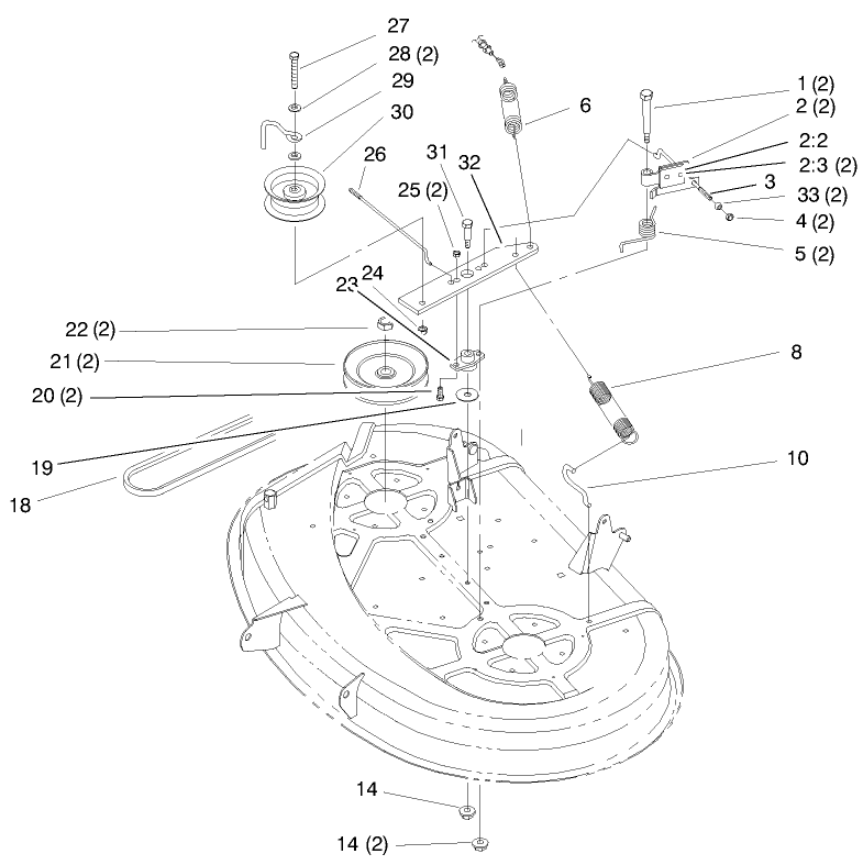 Pulley and Belt Assembly 38in Cutting Unit