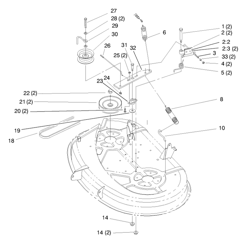 Pulley and Belt Assembly 38in Cutting Unit