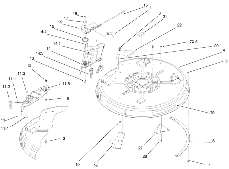 32in Deck Components Assembly