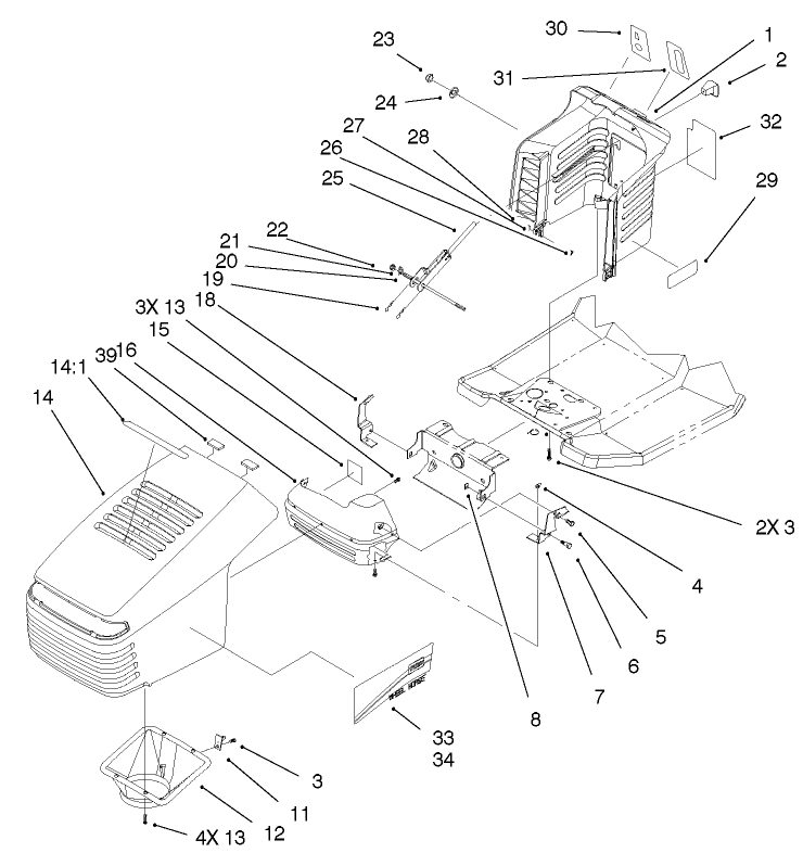 Hood and Tower Assembly