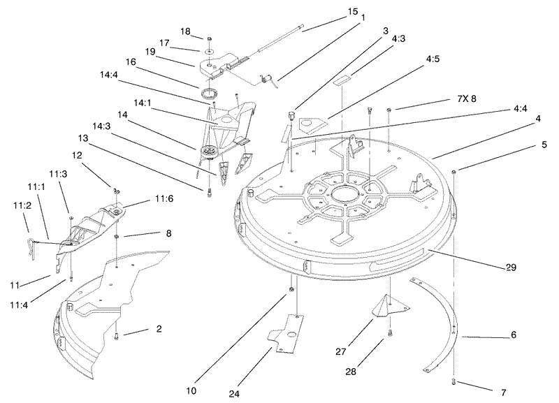 32in Deck Components Assembly