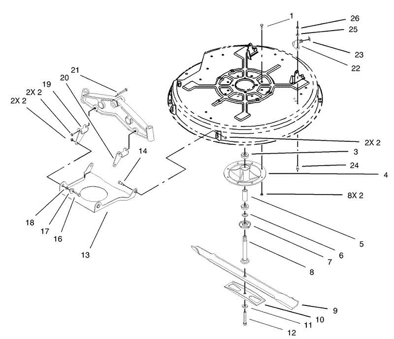 32in Deck Component Asembly