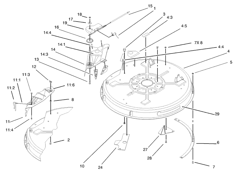 32in Deck Components Assembly