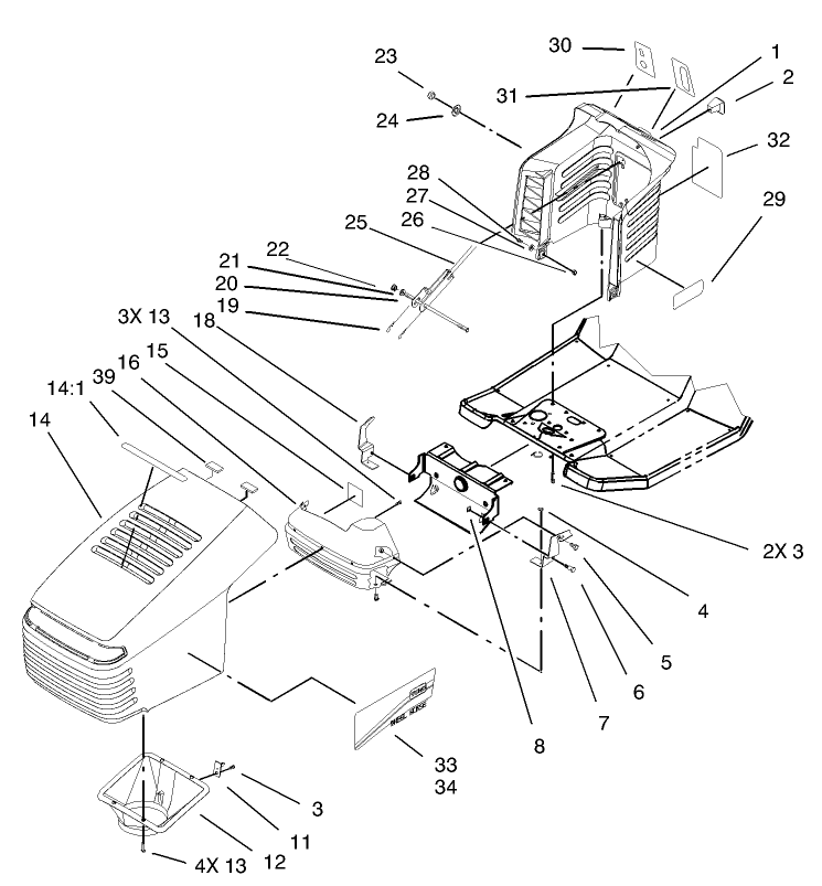 Hood and Tower Assembly