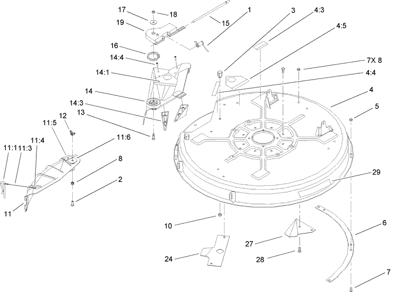 32 Inch Deck Component Assembly