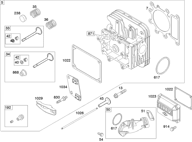Cylinder Head Assembly Briggs and Stratton 21A907 0169 E1