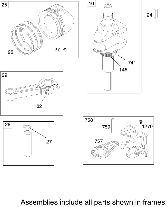 Crankshaft Assembly Briggs and Stratton 219907 0170 E1