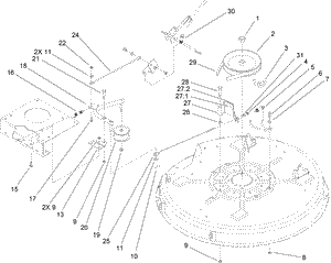 32 Inch Deck Blade Drive and Brake Assembly