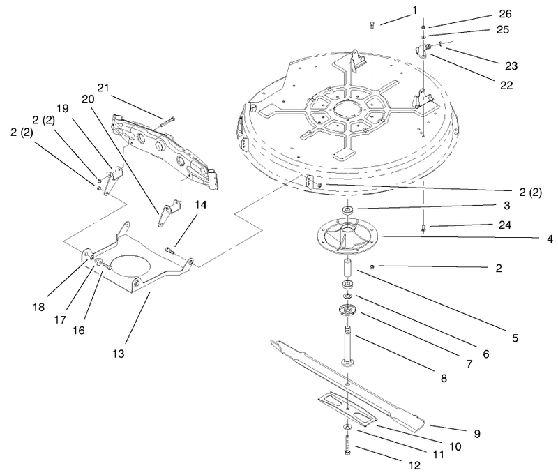 32 Inch Deck Component Assembly