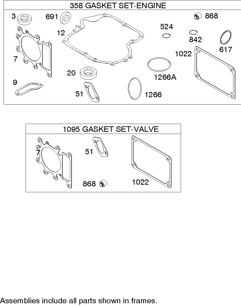 Gasket Assembly Briggs and Stratton 21A907 0169 E1