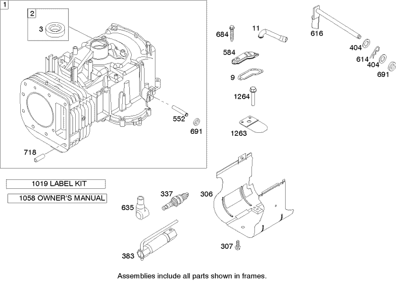 Cylinder Assembly Briggs and Stratton 21A907 0169 E1