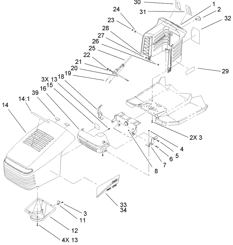Hood and Tower Assembly