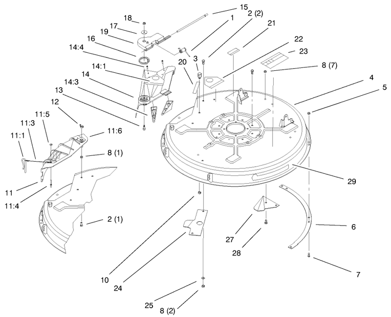 32in Deck Components Assembly