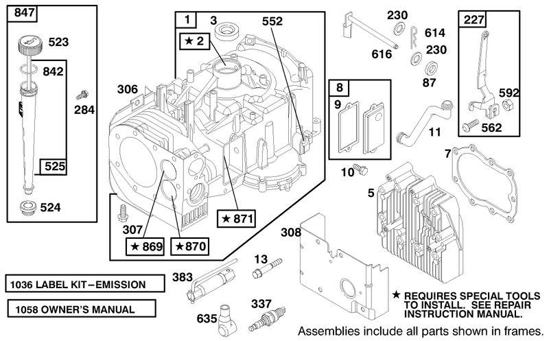 Engine Briggs and Stratton Model 28m707 1122 E1