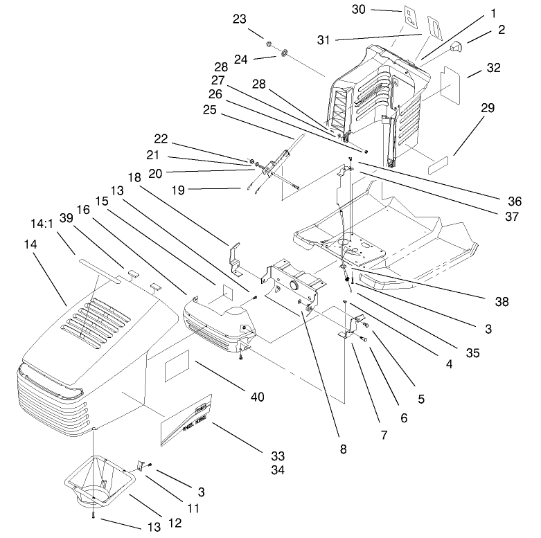 Hood and Tower Assembly