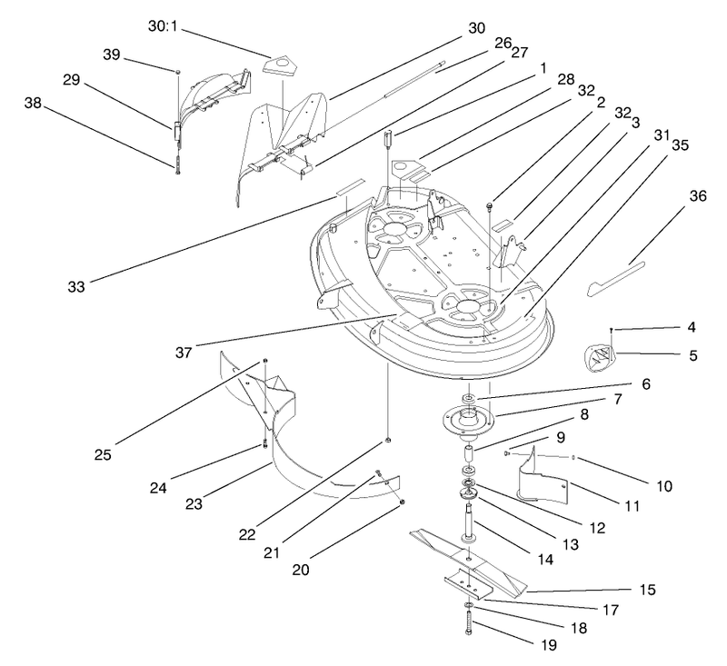 Deck Assembly 38in Cutting Unit