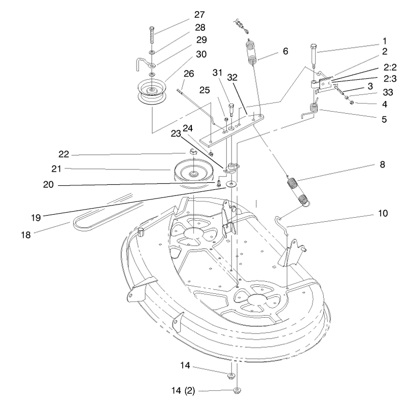 Pulley and Belt Assembly 38in Cutting Unit