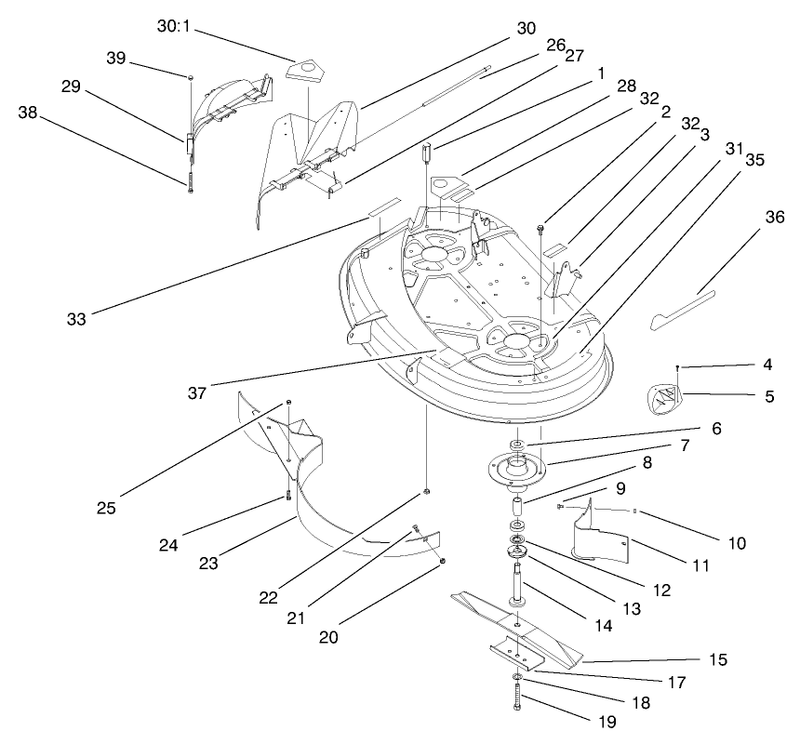 Deck Assembly 38in Cutting Unit