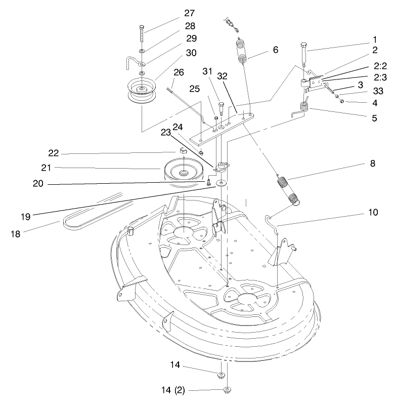 Pulley and Belt Assembly 38in Cutting Unit