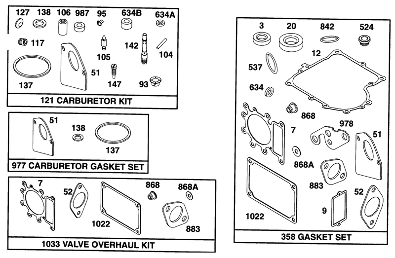 Engine Briggs and Stratton Model 28n707 0131 01