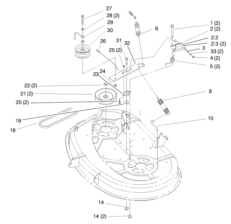 Pulley and Belt Assembly 38in Cutting Unit
