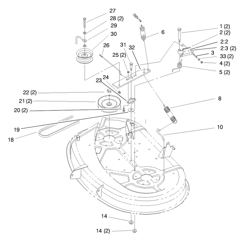 Pulley and Bely Assembly 38in Cutting Unit