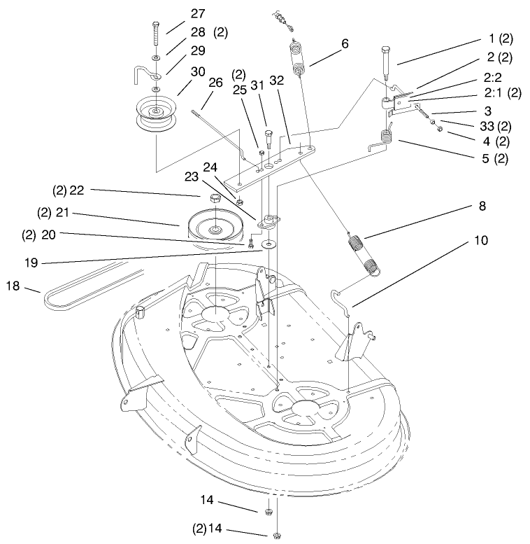 38in Deck Blade and Brake Assembly