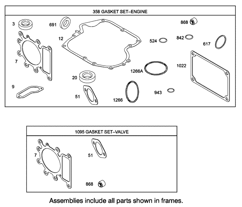 Gasket Assembly Engine Briggs and Stratton Model 286H77 0121 E1