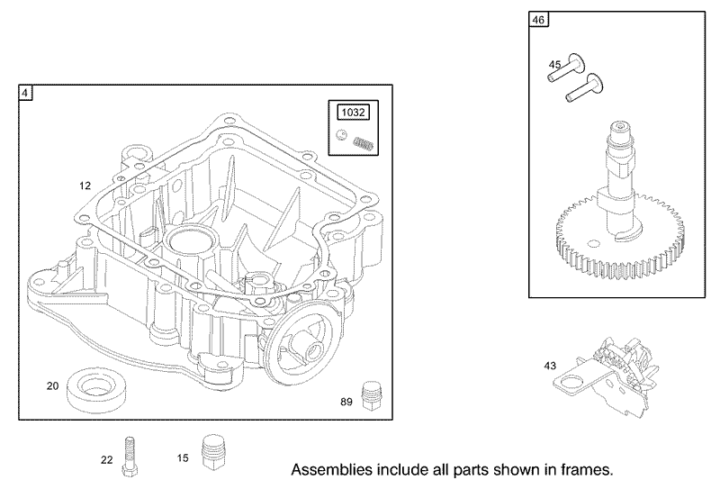 Crankcase Assembly Engine Briggs and Stratton Model 286H77 0121 E1