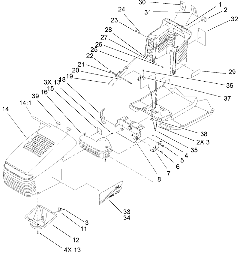 Hood and Tower Assembly