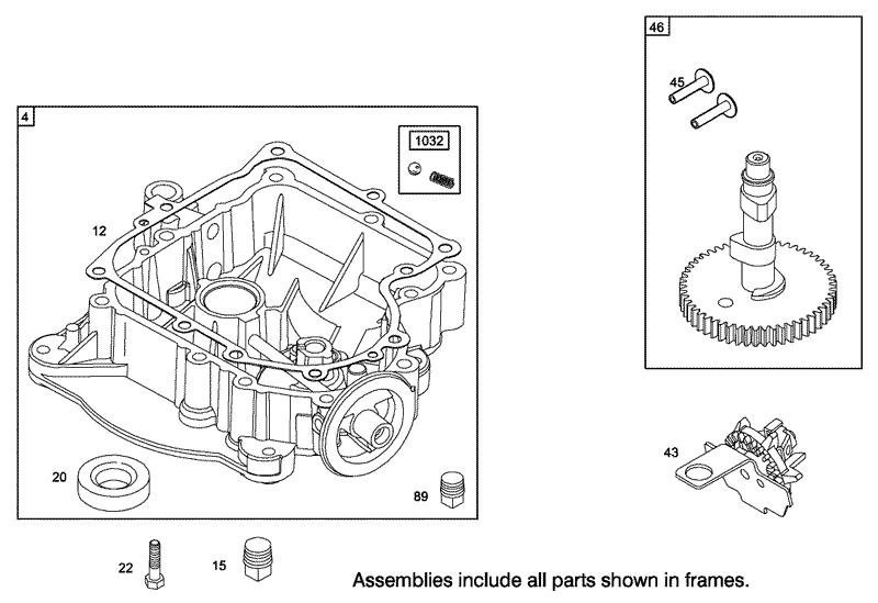 Crankcase Assembly Engine Briggs and Stratton Model 286H77 0121 E1
