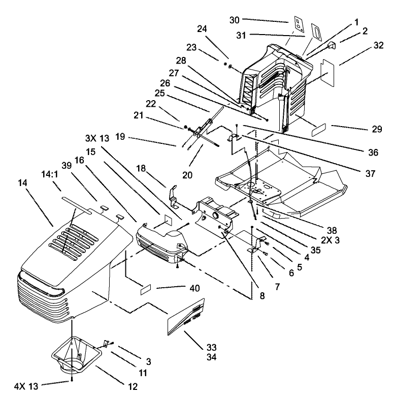 Hood and Tower Assembly