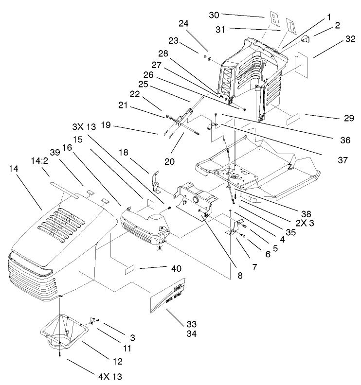 Hood and Tower Assembly