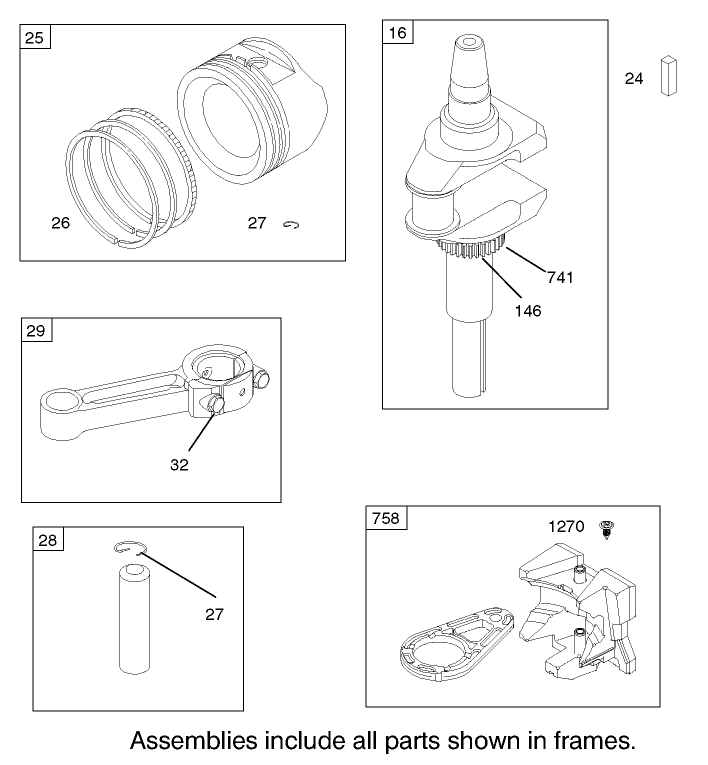 Crankshaft Assembly Briggs and Stratton Model 286H77 0121 E1
