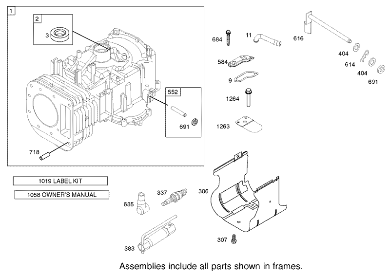 Cylinder Assembly Briggs and Stratton Model 286H77 0121 E1