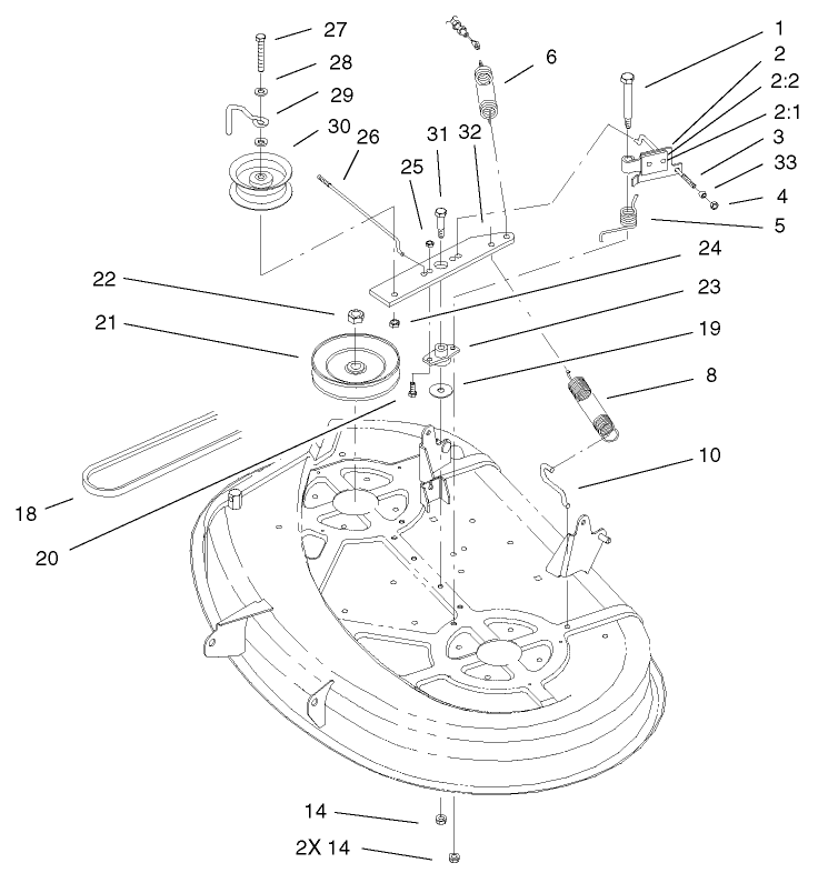 Deck Blade Drive and Braking Assembly